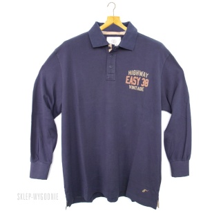 Easy Duża Koszulka Longsleeve Polo - Navy