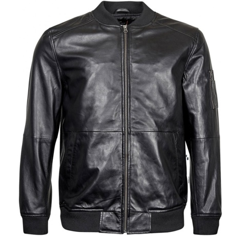 North 56Denim Duża Kurtka Zimowa Skórzana - Czarna