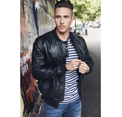 North 56Denim Duża Kurtka Zimowa Skórzana - Czarna