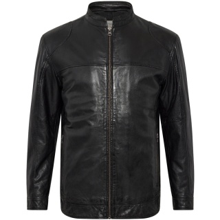 North 56Denim Duża Kurtka Zimowa Skórzana - Czarna