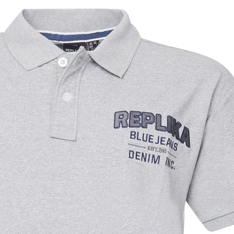 Replika Duża Koszulka Polo - Szara