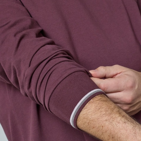 North Latitude Duża Koszulka Polo Longsleeve - Bordo