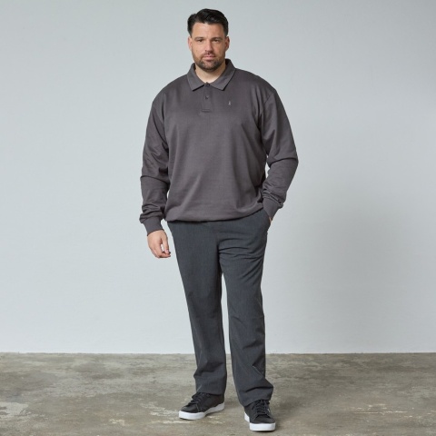 North Latitude Duża Bluza Polo Longsleeve - Szara