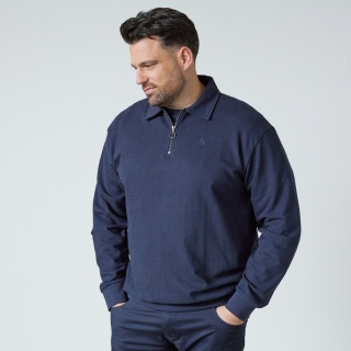 North Latitude Duża Bluza Polo Longsleeve - Navy