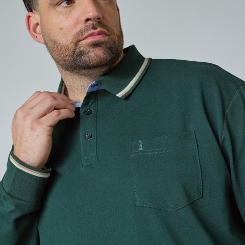 North Latitude Duża Koszulka Polo Longsleeve - Green