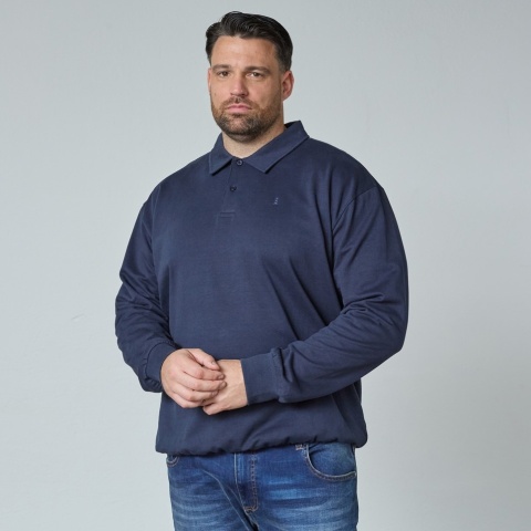 North Latitude Duża Bluza Polo Longsleeve - Navy