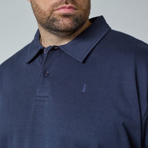 North Latitude Duża Bluza Polo Longsleeve - Navy